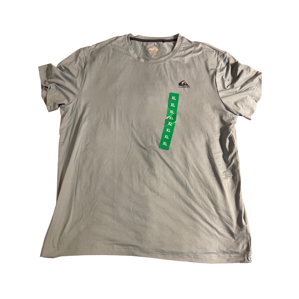 Mens Quiksilver Short Sleeve Crewneck T-Shirt Solid Gray Casual Basic Tee
